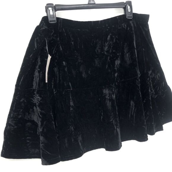 So Black Luxe Velvety Velour Pull On Peplum Mini Skirt NEW - Picture 5 of 16